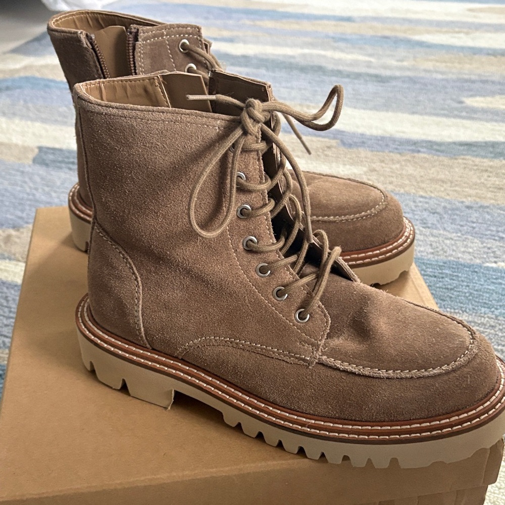 Steve Madden Brown Suede Lace-Up Boots